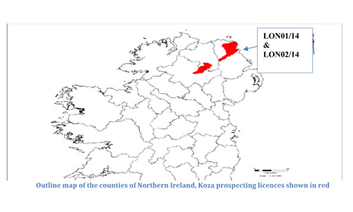 JV with Walkabout Resources in Antrim, Northern Ireland